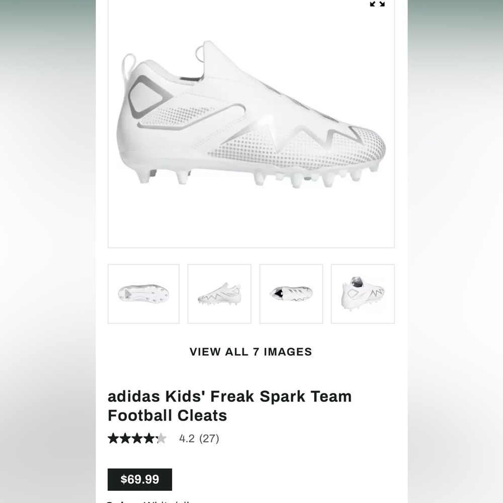 Adidas freak cleats size 2.5 kids